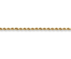 10K Gold 2mm Diamond-Cut Rope Chain Necklace
