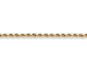 10K Gold 3mm Diamond-Cut Rope Chain Necklace