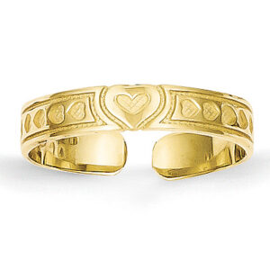 10K Gold Heart Toe Ring