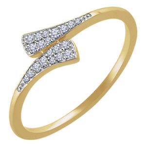 1/10 Carat Diamond Bypass Ring, 14K Gold