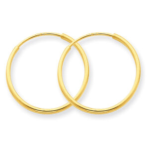11/16" Diameter Endless Hoop Earrings in 14K Gold