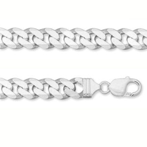 11mm Sterling Silver Curb Link Bracelet
