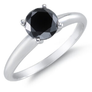 1/2 Carat Black Diamond Solitaire Ring