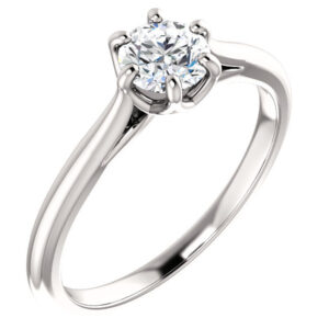 1/2 Carat Designer 6-Prong Diamond Solitaire Engagement Ring
