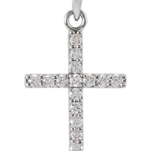 1/2 Carat Diamond Cross Pendant in 14K White Gold