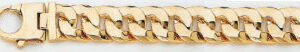 12mm Handmade Curb Link Bracelet, 14K Solid Gold