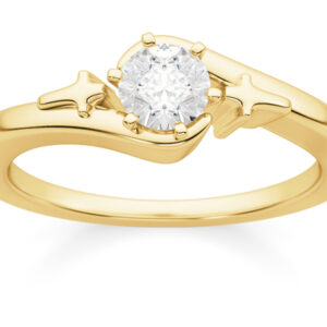 1/3 Carat Diamond Solitaire Cross Engagement Ring