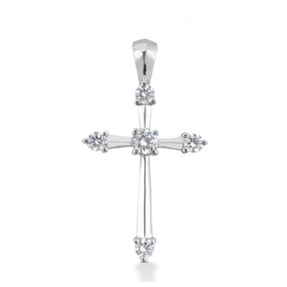 1/3 Carat Fleur-de-Lis Diamond Cross Pendant