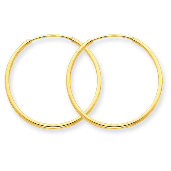 13/16 Inch 14K Yellow Gold Hoop Earrings