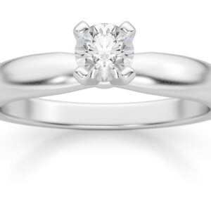 1/4 Carat Diamond Solitaire Ring, 14K White Gold