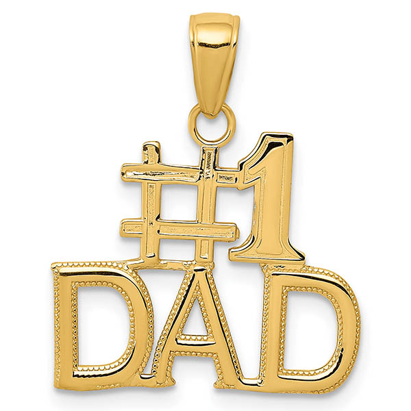 14K Gold #1 Dad Pendant