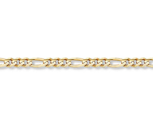 14K Gold 2mm Figaro Link Chain Necklace