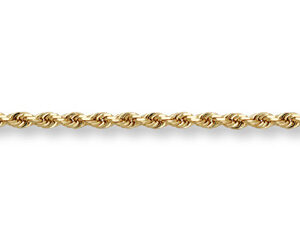 14K Gold 5mm Diamond-Cut Rope Chain Necklace