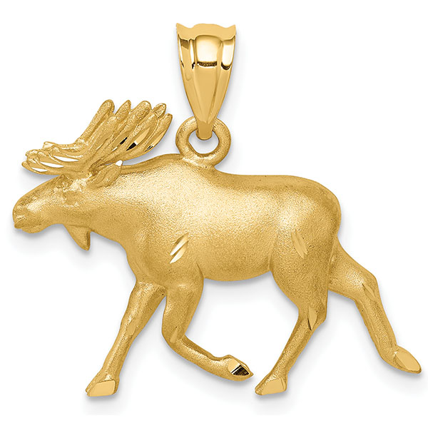 14K Gold Alaskan Moose Pendant