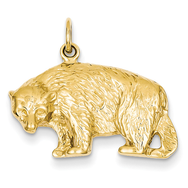 14K Gold Bear Pendant
