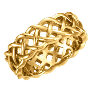14K Gold Celtic Weave Wedding Band Ring