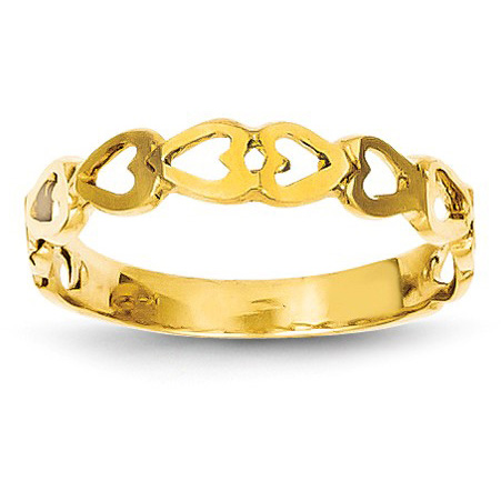 14K Gold Connected Cut-Out Heart Ring