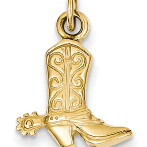 14K Gold Cowboy Boot and Spurs Pendant