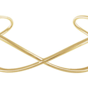 14K Gold Criss-Cross Designer Cuff Bangle Bracelet