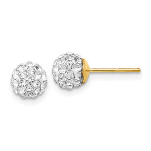 14K Gold Crystal Ball Stud Earrings