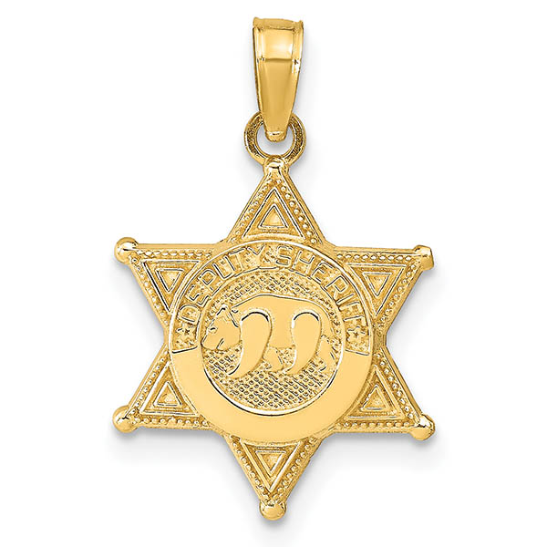 14K Gold Deputy Sheriff Badge Pendant