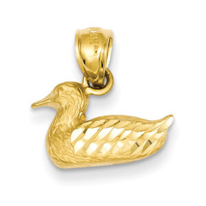 14K Gold Duck Pendant