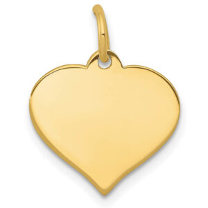 14K Gold Engravable Heart Necklace Pendant