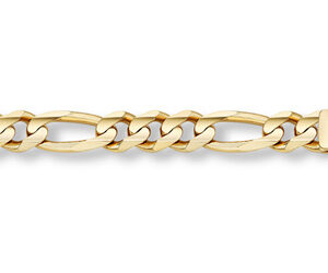 14K Gold Figaro Link Bracelet (11mm)