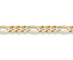 14K Gold Figaro Link Bracelet (6mm)