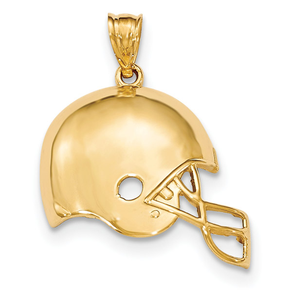 14K Gold Football Helmet Pendant