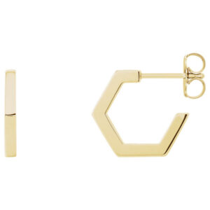 14K Gold Geometric Hoop Earrings