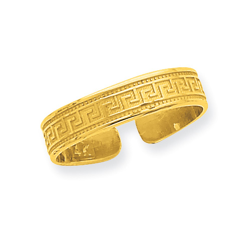 14K Gold Greek Key Toe Ring