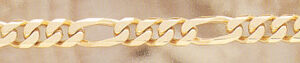 14K Gold Hand-Made 10mm Figaro Link Bracelet