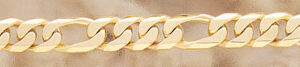 14K Gold Hand-Made 12mm Figaro Link Bracelet