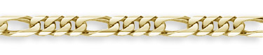 14K Gold Hand-Made 13mm Figaro Link Bracelet