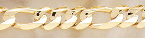 14K Gold Hand-Made 16mm Figaro Link Bracelet
