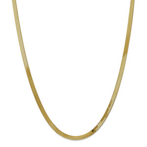 14K Gold Herringbone Necklace, 4mm