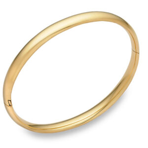 14K Gold Hinged Plain Bangle Bracelet (1/4")