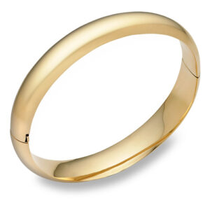 14K Gold Hinged Plain Bangle Bracelet (7/16")