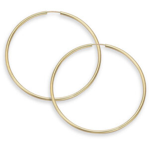 14K Gold Hoop Earrings - 1 1/2" diameter (2mm thickness)