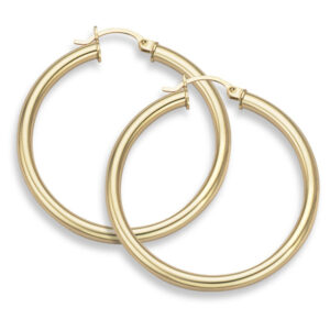 14K Gold Hoop Earrings - 1 3/4" diameter (4mm thickness)