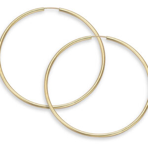 14K Gold Hoop Earrings - 1 3/4" inch diameter (2mm thickness)
