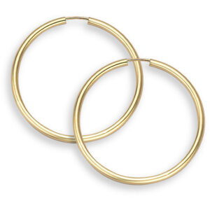 14K Gold Hoop Earrings - 1" diameter (2mm thickness)