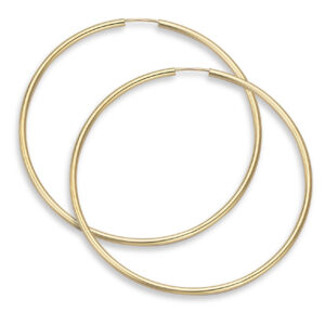 14K Gold Hoop Earrings - 2 1/8" diameter (2mm thickness)