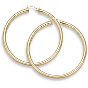 14K Gold Hoop Earrings - 2" diameter (4mm thickness)