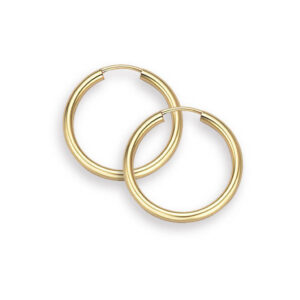 14K Gold Hoop Earrings - 9/16" diameter (2mm thick)
