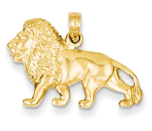 14K Gold Lion Pendant