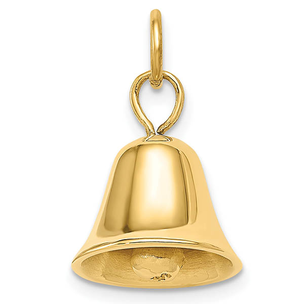 14K Gold Movable Wedding Bell Pendant