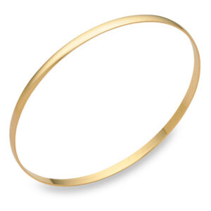 14K Gold Plain Bangle Bracelet (2mm)