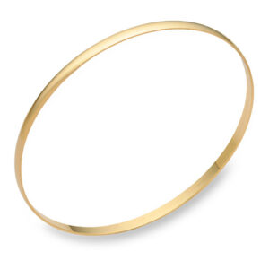 14K Gold Plain Bangle Bracelet (3mm)